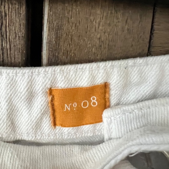 Pilcro Anthropologie Just-For-Us White Denim Button Front Fringe Skirt Size 8 - Picture 6 of 9